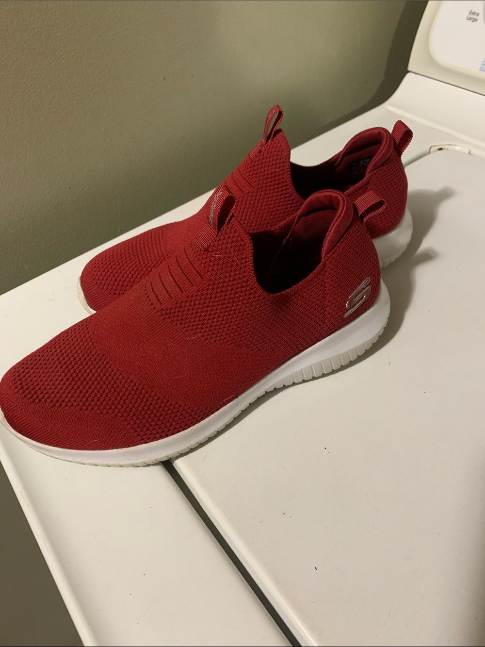Skechers Women’s Slip-On Sneakers in Red with White Sole
